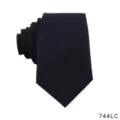 Classic solid color men's necktie, perfect for business formal and daily casual wear. - Dark Blue