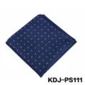 Donkerblauwe pochet voor heren met roze stippen, elegante polyester zakdoek voor formele pakken. - PS111