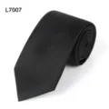 Klassische schwarze Herren Business Krawatte, einfarbiger eleganter Polyester Stoffbinder. - L7007