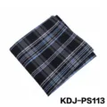 Elegante zwart-blauwe ruitjes pocket square voor heren, klassieke zijden pakzakdoek. - PS113