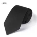 Klassische schwarze Herren Business Krawatte, 7cm breite gewebte Polyester Krawatte. - L7021