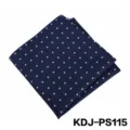Donkerblauwe heren pochet met witte stippen, klassiek stijlvol accessoire voor pak. - PS115