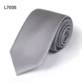 Graue Business Krawatte für Herren, eleganter diagonaler Twill Polyester Anzug. - L7035