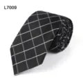 Klassische schwarze Krawatte mit Karomuster für Herren, Business Anzug Krawatte. - L7009