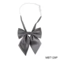 Japanese JK uniform grey grid bow tie, cute school girl polyester collar flower with strap. - Gray Plaid (MBT129P)