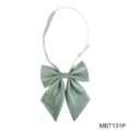 Green plaid JK bow tie with adjustable white neck strap, school uniform collar accessory. - Green Plaid (MBT131P)