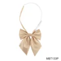 Light gold JK uniform bow tie for women, pre-tied ribbon collar accessory for daily wear - Light Gold (MBT133P)