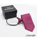 Men's zipper tie pre-tied business professional necktie with elegant gift box package - Purple Blue (L7XH133P)