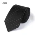 Klassische schwarze Krawatte mit Punkten für Herren, elegante Business Anzug Krawatte. - L7003