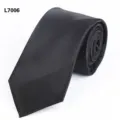 Herren klassische schwarze Business gestreifte Krawatte, 7cm breite Polyester Formelle Krawatte. - L7006