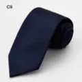Navy blue twill men's business formal necktie variant, classic wedding groom suit tie. - Dark Blue Fine Striped (C9)