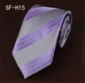 Men's business formal striped tie with classic purple and grey design for professional wear. - SF-H15