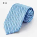 Men's blue geometric patterned business tie, elegant suit necktie for formal events. - Blue White Diamond Pattern (D10)