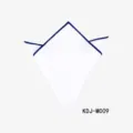 Pochette de costume blanche pour homme bordure bleue mouchoir en coton classique - KDJ-M009 bleu marine