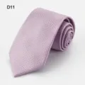 Classic purple geometric patterned necktie for men, ideal for business formal and wedding wear. - Light Purple Geometric Pattern (D11)