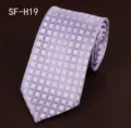 Men's business purple and white checkered necktie, elegant formal wear variant accessory. - SF-H19
