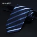 Men's navy blue classic diagonal striped silk tie formal business suit necktie accessory - L85-HS07