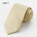 Men's classic yellow patterned necktie for business formal wear and wedding events. - Yellow Blue Dot Pattern (D13-1)