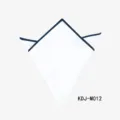 Pochette de costume blanche pour homme en coton avec bordure bleu foncé élégante. - KDJ-M012 bleu marine foncé