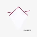Pochette de costume blanche pour homme bordure bordeaux mouchoir plie pour habillage. - KDJ-M013 rouge vin