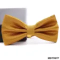Farfallina testurizzata dorata da uomo, accessorio classico per matrimoni e sposi. - Griglia 3D Dorata (MBT997P)