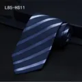 Blue striped silk necktie variant, classic jacquard formal business necktie for men. - L85-HS11