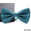 Farfallina papillon strutturata turchese da uomo affari matrimonio sposo accessorio - Griglia Ciano (MBT1000P)