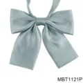 Light blue satin JK uniform bow tie flat ribbon student collar accessory for daily wear - Flat Angle Bow Tie (MBT1121P)