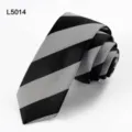 Stylish black and white striped men narrow necktie 6cm business casual fashion tie SKU - L5014