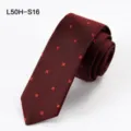 Silk tie for men slim narrow necktie business wedding formal wear floral woven pattern stylish accessory - L50H-S16 (Small Floral Woven)