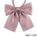 Pink JK uniform bow tie, shiny satin flat-angle collar ribbon for school girls students. - Flat Angle Bow Tie (MBT1123P)