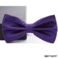Farfallino Viola Testurizzato per Uomo Matrimonio Affari Formale Nodo Abito Accessorio - Quadri Fini Viola (MBT1007P)