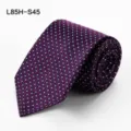 Men's silk tie purple checkered business formal wear wedding groom British style necktie accessory - L85H-S45