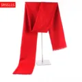 Red solid color winter long scarf with fringe tassel design, elegant and warm accessory. - Bright Red Solid Color Style(SRSS11S)