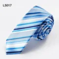 Men blue striped narrow necktie fashion business casual suit tie formal accessory - L5017