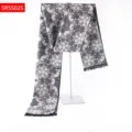 Black and grey geometric jacquard scarf winter warm tassel scarf elegant daily accessory - Black Gray Star Geometric Style(SRSS02S)