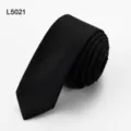 Stylish 6cm narrow black necktie for men, perfect for business, student, and casual wear. - L5021