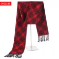 Classic red and black plaid winter scarf with tassels, warm and stylish daily accessory. - Red and Black Plaid Style(SRSS18S)