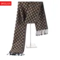 Classic Black Brown Plaid Scarf Autumn Winter Long Tassel Fringe Fashion Warm Shawl - Black and Brown Plaid Style(SRSS22S)