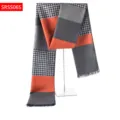 Trendy autumn winter houndstooth color block tassel scarf, warm accessory for women. - Houndstooth Color-Block Splicing Style(SRSS06S)