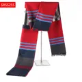 Red plaid striped long scarf for women, classic winter warm fashion winter accessory piece. - Multicolor Spliced Plaid Style(SRSS25S)