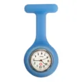 Blue silicone nurse pocket watch with quartz movement, portable brooch fob watch for medical staff. - No. 20 Transparent Blue