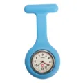Blue silicone nurse fob watch, quartz pocket watch with brooch pin for medical staff and students. - No. 11 Very Light Blue