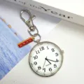 Studenten Examen Zakhorloge Schattige Minimalistische Sleutelhanger Grote Wijzerplaat - Karabijnhaak Witstaal