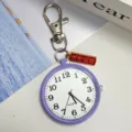 Studenten zakhorloge schattig paars kwarts sleutelhanger horloge grote wijzerplaat - Kreeftsluiting paars