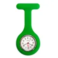 Green silicone nurse fob watch with quartz movement, portable pocket watch for medical staff. - No. 18 Green