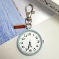 Studenten examentasjeshorloge schattig minimalistisch quartz hangend horloge met sleutelhanger - Karabijnhaak Lichtblauw