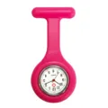Pink silicone nurse fob watch with quartz movement, ideal for medical staff and students. - No. 16 Rose Red