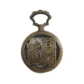 Vintage bronze hollow Chinese character pocket watch necklace retro fashion gift pendant. - Hu Tao