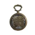 Vintage bronze hollow surname pocket watch necklace retro quartz fashion gift jewelry pendant - Yellow